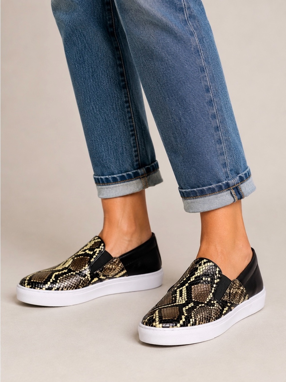 NEW Vionic Demetra Splendid Boa Snakeskin Slip On Shoes Size 6